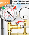 Tough As Nails Stainless Steel Liquid Filled Vacuum Gauge With 2.5 Inch Dial 1/8 NPT Connection Lower Mount -30 InHg To 0 Psi Range WOG Water Oil Air Snaps Included front view