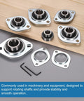 Two Pack Pillow Block Bearing Set With Three Quarter Inch Bore, Steel Flange Mounted Housing, Includes Wrench, ABEC 3 displayed