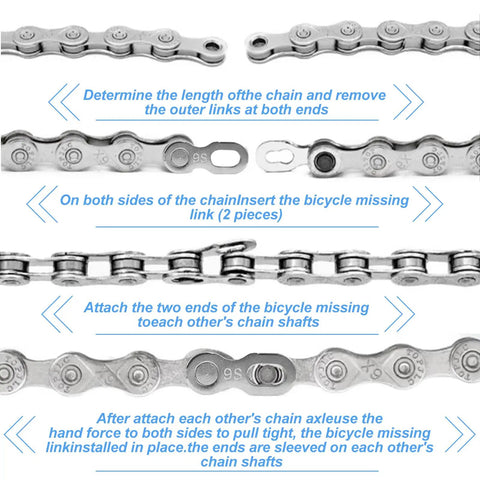 All In One Bike Chain Repair Kit With Link Plier Chain Breaker Wear Indicator And 3 Pairs Missing Links maintenance infographic