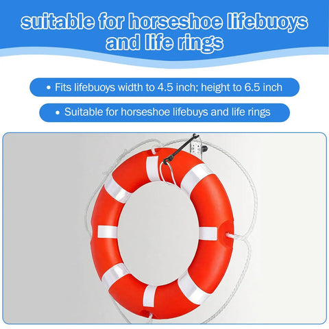 Heavy Duty Marine Grade Stainless Steel Life Buoy Holder For Boats Wall Mount Bracket Fits 24 To 30 Inch Life Preservers