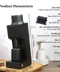 Daily Brew Game Changer Electric Conical Burr Coffee Grinder Single Dose Mill with black body and stainless steel top.