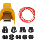 Tough Pneumatic Crimping Tool Air Powered Wire Terminal Crimping Machine with die sets and wire for thick cables.
