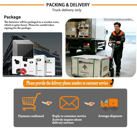 Heavy Duty 5500W Off Grid Solar Power Kit With 48V 410Ah LiFePO4 Battery Delivering 21Kwh Of Rock Solid Storage in delivery packaging.