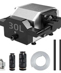 Air assist pump kit for laser cutter with adjustable 30L/min flow; includes hoses and fittings.