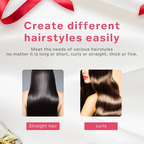 Homfu Electric Hot Comb For Natural Hair, Violet Heat Pressing Straightener Brush, Anti-Scald Beard Curler And Flat Iron Tool for sleek straight and curled hairstyles.
