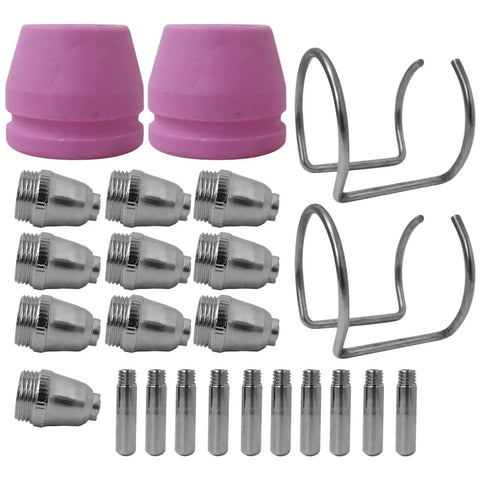 Plasma Cutter Torch Consumables Kit.040 Inch Tips For SG-55 And WSD-60 Cutters, Compatible With CUT55 And CUT55PRO, 24Pcs