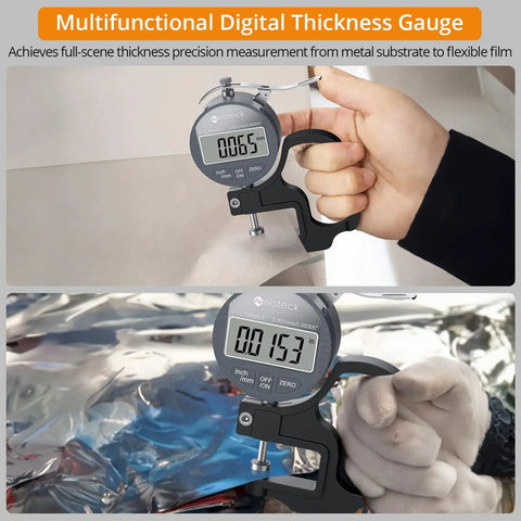 Digital Thickness Gauge With LCD Display Inch mm Conversion Dead On Accurate 0.00005 Inch Resolution 0-0.5 Inch Range
