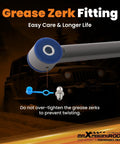 Adjustable Rear Track Bar For Jeep Wrangler TJ 1997 2006, Length Range 31.37 To 34 Inches, Fits 1 To 6 Inch Lift, Replaces Stock Bar, Beef Up Axle Alignment And Slash Lateral Play For Better Handling; grease zerk fitting