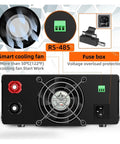 Rugged 120V DC Adjustable Lab Power Supply With RS485 For Your Bench Delivering 100W To 1200W Up To 30V 20A 600W rear view with fan and fuse