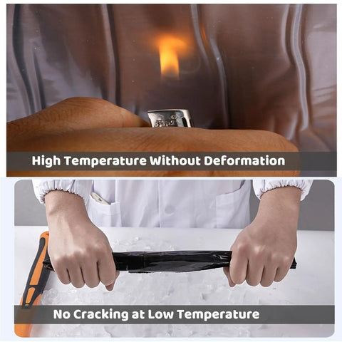 Heavy Duty Roof Repair Tape With Aluminum Foil, Polymer Modified Asphalt Sealant, 0.07 Inch Thick Roll being tested for high and low temperature resistance.