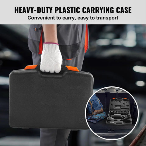 Heavy-duty plastic carrying case of Beast 1 Inch Drive Torque Multiplier Wrench Set With 1:64 Gear Ratio Delivers Up To 6,800 Nm Torque Includes 8 Sockets 24-38mm And Storage Case Heavy Duty Lug Nut Remover For Cars Trucks And Workshop