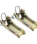 Front-angle view of two PATIKIL 1.7-inch hook safety latch kits for towing hitch, zinc-plated metal.