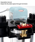 Precision Router Table Lifting System Crafted From Heavy Duty Aluminum Alloy For Butter Smooth Height Adjustment And Rock Solid Stability showing adjustable flip table mechanism.
