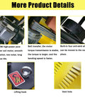 Heavy Duty Electric Rebar Bender Machine 3000 Watt Three Phase With Foot Switch showing copper motor and anti-skid wheels details.