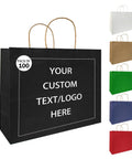 Custom Printed Kraft Paper Bags For Small Biz With Logo Brown Shopping Bags With Handles Pack Of 100