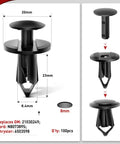 Nylon Bumper Rivet Clips Set, 100 Pieces For 8mm Holes, Replaces GM 21030249, Ford N807389S, Chrysler 6503598 with Bonus Fastener Remover