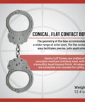 Stainless Steel Handcuffs For Law Enforcement Heavy Duty Professional Grade With Forged Steel Bows Bead Blasted Finish