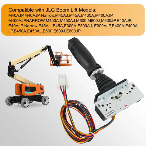 Heavy Duty Joystick Controller Replacement For JLG Boom Lifts Part 1001118418 with wiring, designed for smooth operator performance.