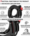 Universal Motorcycle Cruise Control Throttle Lock Assist with ergonomic quick-release button and silicone grip design.