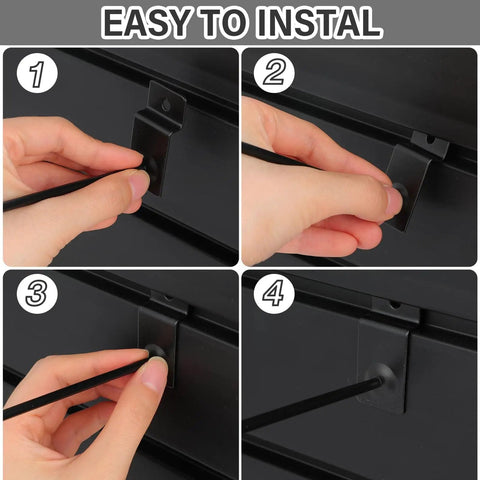 100 Piece 12 Inch Slatwall Hooks Set Black For Metal Slat Wall Hanging Displays Solid Heavy Duty Pegs Commercial Grade 2.2 Pound Load Capacity Easy Install And Durable installation guide