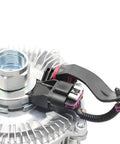 Close-up of Heavy Duty Radiator Fan Clutch For Ram 2500 3500 4500 5500 6.7L Diesel 2013 2018 with electrical connector.