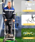Man mowing lawn wearing Anti Fog Safety Glasses Bulk For Men With ANSI Z87.1 Certification For Jobsite Industrial Lab And Gardening