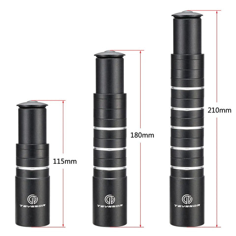 Adjustable Aluminum Bike Stem Riser Extender 115mm 180mm 210mm Head Up Handlebar Raiser For Road, Mountain, MTB, BMX Bikes