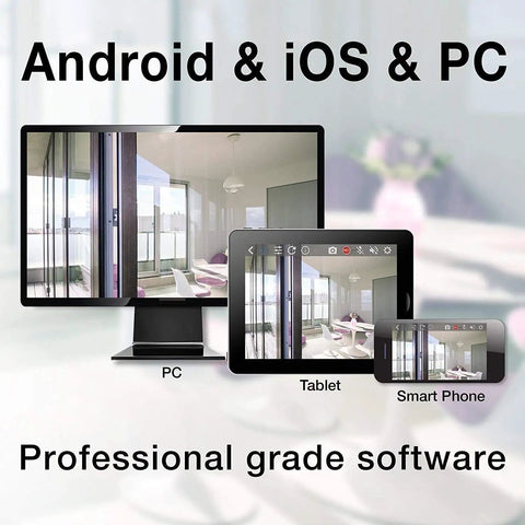 Display of Android, iOS & PC with Indoor Outdoor 4MP H265 PoE Bullet Network Camera With 120dB WDR IP67 Weatherproof Housing All Weather