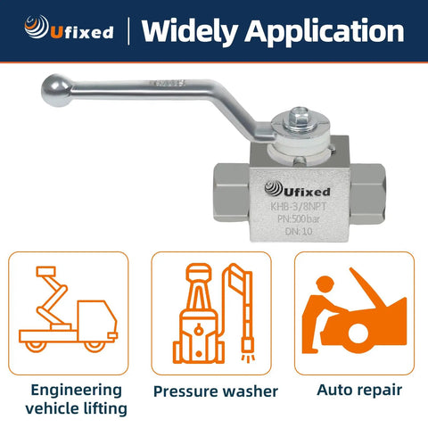 Three Eighths Inch High Pressure Hydraulic Ball Valve 4500 Psi No Leak Corrosion Resistant Heavy Duty NPT Standard For Rugged Industrial Use And Serious Plumbing Tasks on a hydraulic valve used for auto repair and pressure washer systems