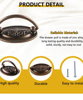 Vintage Oval Drop Swing Drawer Pulls in Antique Brass, Zinc Alloy Hardware, product detail view, includes screws