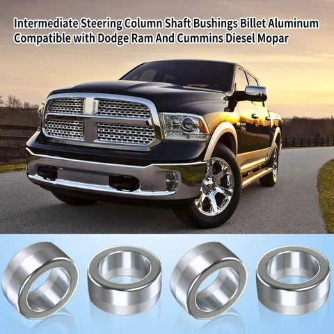 4-pack Vsttar intermediate steering shaft bushings, billet aluminum 6061, for Dodge Ram (2003–2019).
