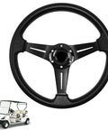 Sharp Universal Golf Cart Steering Wheel With Slick Beefy Grip And Crisp Black Center Stripe for Club Car Ds, Ezgo, Yamaha