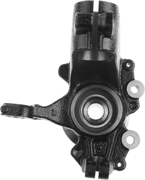 Front view of Front Left Wheel Hub Bearing And Steering Knuckle Assembly For Ford Focus 2012 2013 2014 2015 2016 2017 2018 2.0L FWD Preassembled Bolt On Replacement Part Easy Install Driver Side