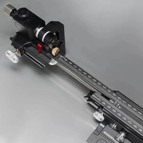 Heavy Duty Aluminum Alloy Table Miter Gauge With Precision Angle Fence Fits Table Saw Router Table showing adjustment scale and knobs.