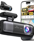 F9 Dual Dash Cam 4K Front And Rear 1080P With WiFi GPS App Control Night Vision WDR Parking Mode Loop Recording shown with app