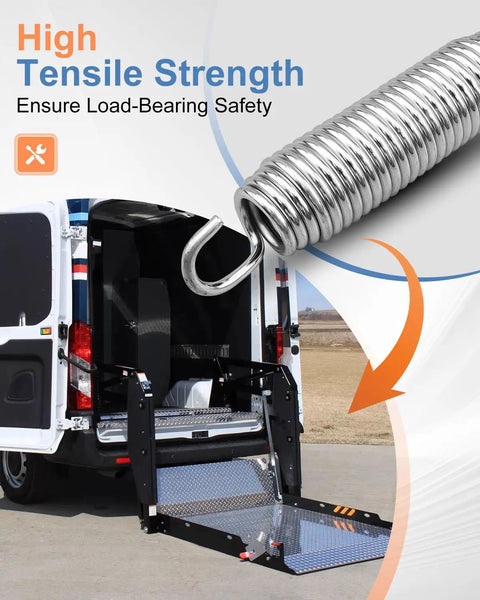 Heavy Duty Extension Springs For Tommy Gate Lift Gates, Replaces 000922, shown enhancing a lift gate truck operation