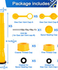 Flexible Gas Can Spout Replacement Kit For Half Gallon One Gallon Five Gallon Ten Gallon Cans With Vent Caps Easy Pour Nozzle