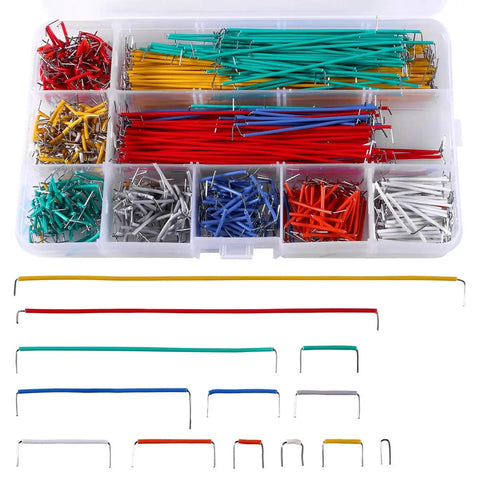 840 Piece Breadboard Jumper Wire Kit With 14 Assorted Lengths For Prototyping, U Shape And Solderless Flexible Cables in a plastic case