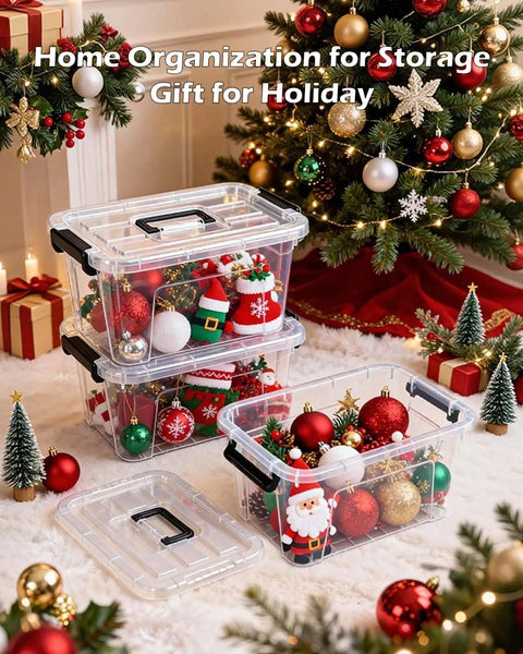 Clear Plastic Storage Bins With Lids 7 Quart Transparent Stackable Organization Containers Pantry Home And Office Game Changer Ditch The Hassle And Keep Every Shelf Clean Sweep Snag This 6 Pack