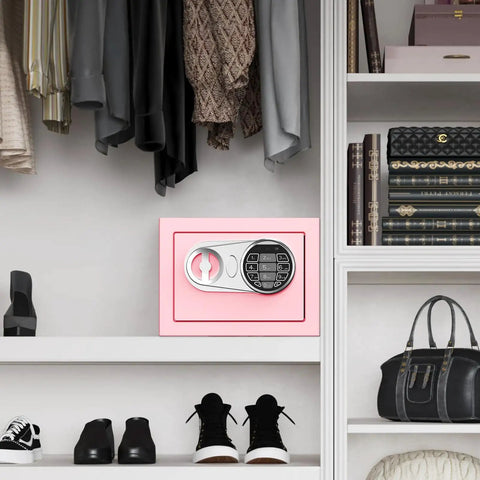 Compact Kid Safe For Money With Digital Lock And Code Mini Safe Box For Cash And Personal Items At Home Pink Measures 6.69 By 9.05 By 6.69 Inches Fits Under Table Or Closet