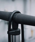 Close-up of Kraton grips on Bike Floor Pump With Industrial Gauge, Durable Aluminum Barrel Up To 160 Psi, 9 Inch Steel Base