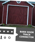 Sliding Barn Door Hardware Track Connector Kit With Metal Joint Plate In Black Finish for barn installation view