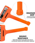 2 Pound Neon Orange Dead Blow Hammer With Unibody Molded Handle And Checkered Grip For Maximum Impact, Steel Shot Filled Head
