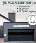 Modern home with 2 pieces of 304 stainless steel wire for 7' garage door, part of Pair Of 2 Inch Garage Door Torsion Springs Kit With Left Right Winding Includes Replacement Set With 7 Foot Garage Door Cable 10 Roller Wheels And 2 Winding Bars Heavy Duty Parts And Hardware.