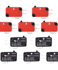 Cherry Micro Limit Switch SPDT Snap Action Button For Microwave Door And Arcade Projects 125V 250V 15A V-15-1C25 Heavy Duty Push Button Switch Durable, red and black units