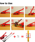 How to use Heavy Duty Poly Strapping Tensioner With Cutter For One Half To Three Quarters Inch PET And PP Straps, red finish