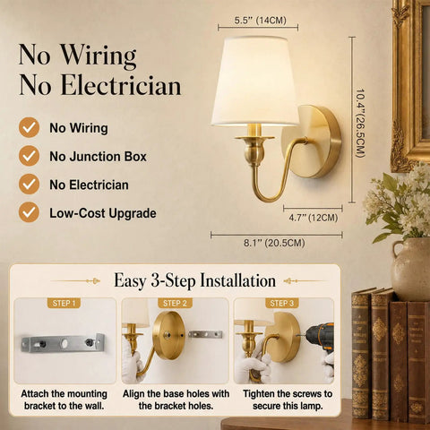 No Fuss Wall Sconces Set Of Two In Shiny Gold With Massive 10000 Mah Rechargeable Battery And Smart Remote For Dope Rgb Atmosphere Lighting Perfect For Renter Friendly Home Vibes installation diagram and measurements