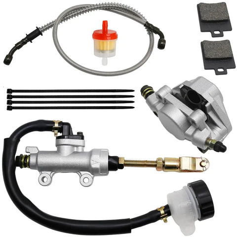 Rear Foot Hydraulic Disc Brake Master Cylinder Caliper Assembly for Chinese ATVs and Dune Buggies Easy Install Taotao 150D 200cc 250cc