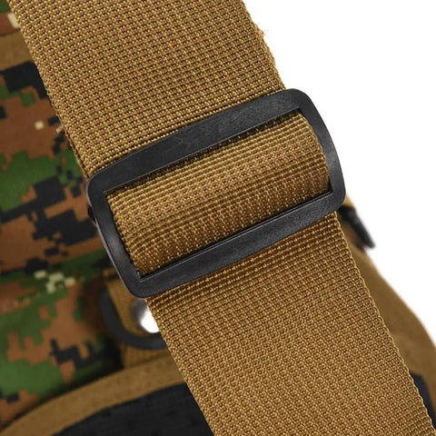 Close-up of adjustable strap on Waterproof Tactical Crossbody Backpack With MOLLE System Outdoor EDC Sling Chest Bag