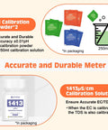 pH calibration powder and 1413μS/cm calibration solution for 4 In 1 Water Quality Meter With PH EC TDS And Temperature For Home Use